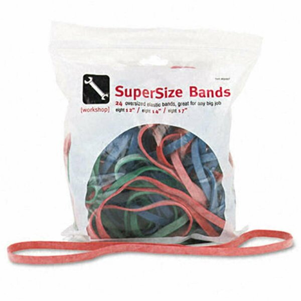 Alliance SuperSize Rubber Bands- Red/Blue/Green- 1/4w/quot; wide- Assorted Lengths, 24PK AL30443